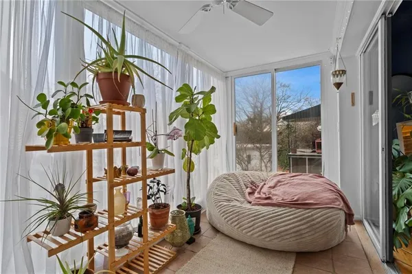 a living room filled with furniture