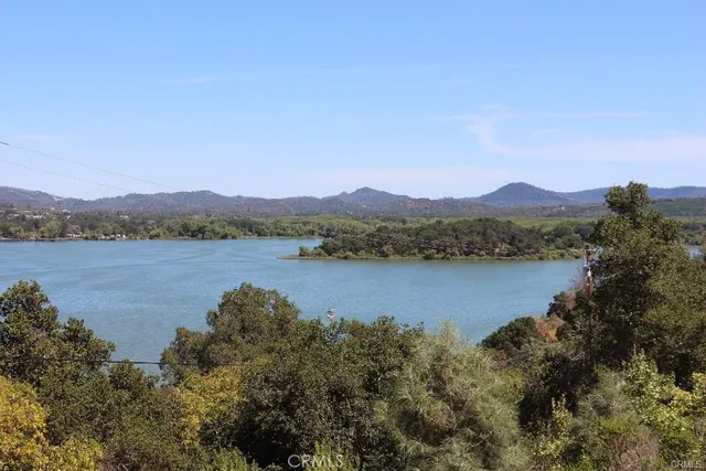 a view of lake with mountain