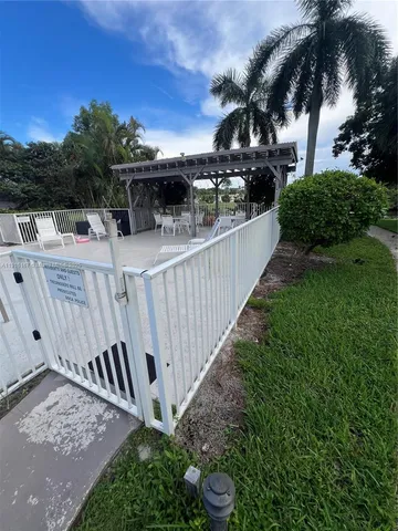 a view of a terrace with a lake