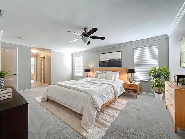 a bedroom with bed and window