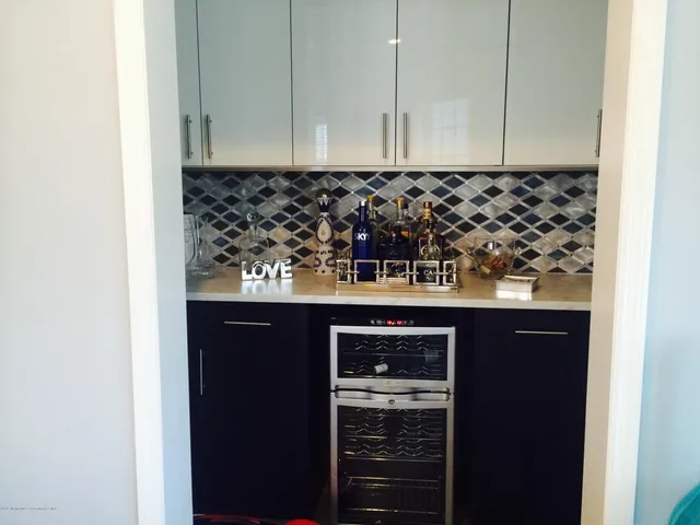 a view of wooden cabinets