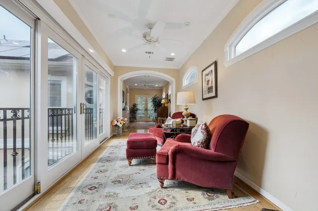 a living room with furniture