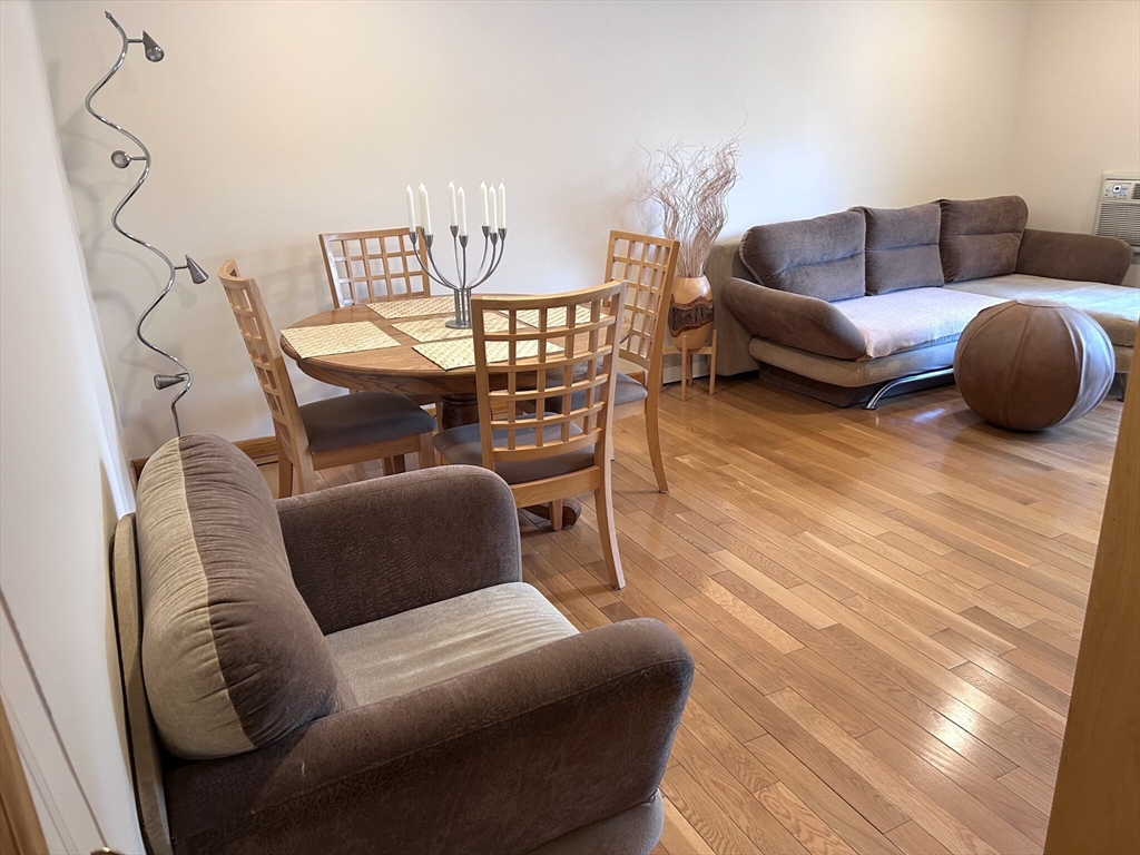 140 Kenrick Street, Unit 21 Boston, MA 02135 - Photo 7 of 36 a living room with furniture a ceiling fan and a rug