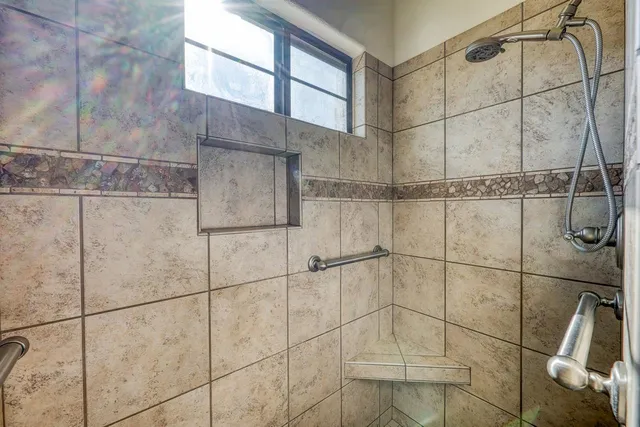 a bathroom with a shower