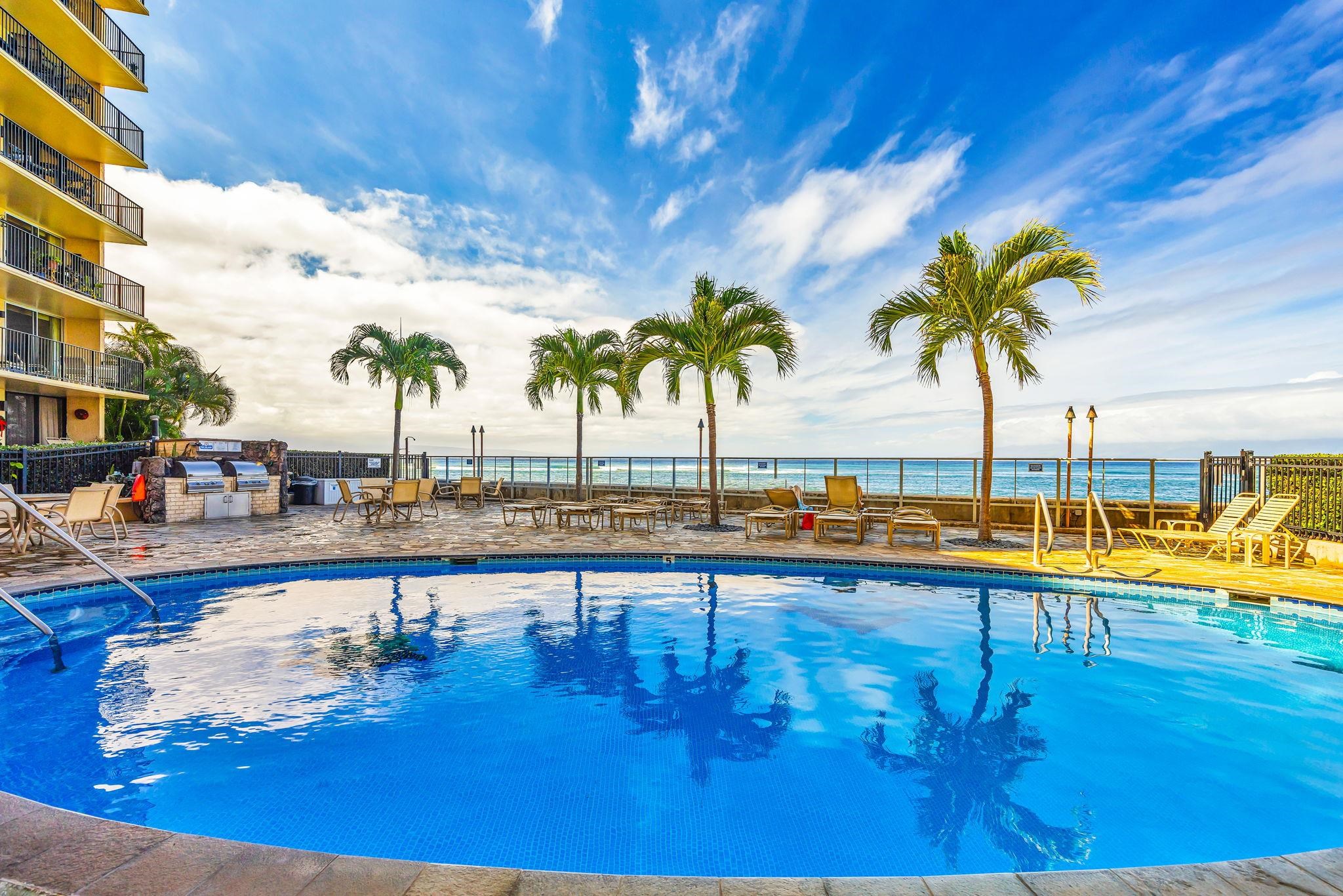 4401 Lower Honoapiilani Road, Unit B603 Lahaina, HI 96761 - Photo 30 of 41 a view of swimming pool with outdoor seating