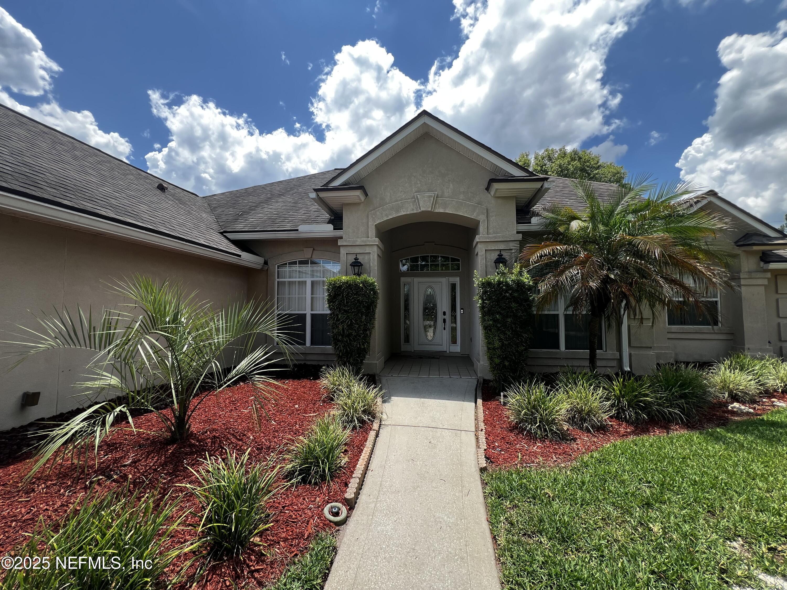 a front view of a house
