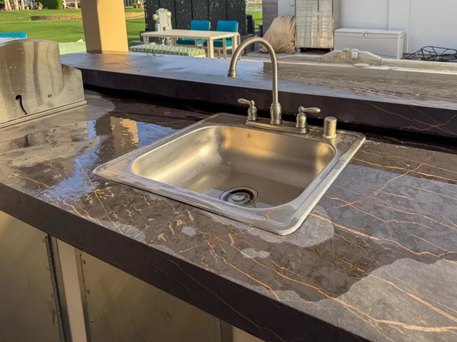 a close view of kitchen sink