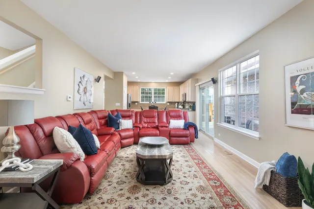 a living room with furniture or couch and a window
