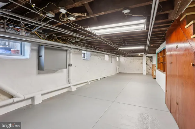 a view of a room with racks