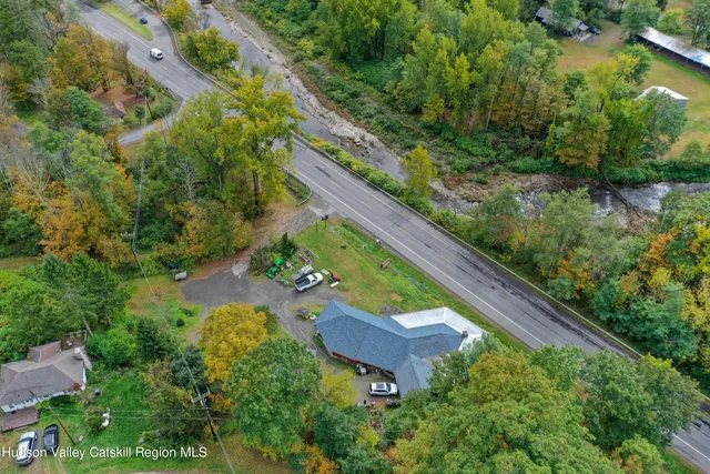 an aerial view of a house