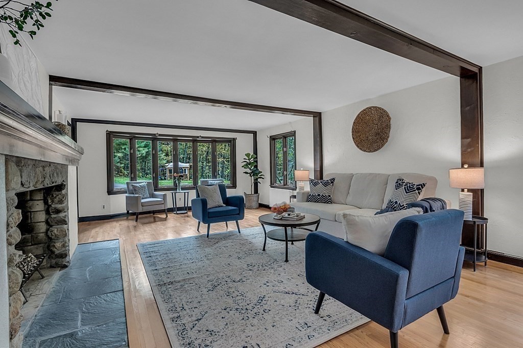 3 Peninsula Road Harvard, MA 01451 - Photo 8 of 42 a living room with furniture and a fireplace