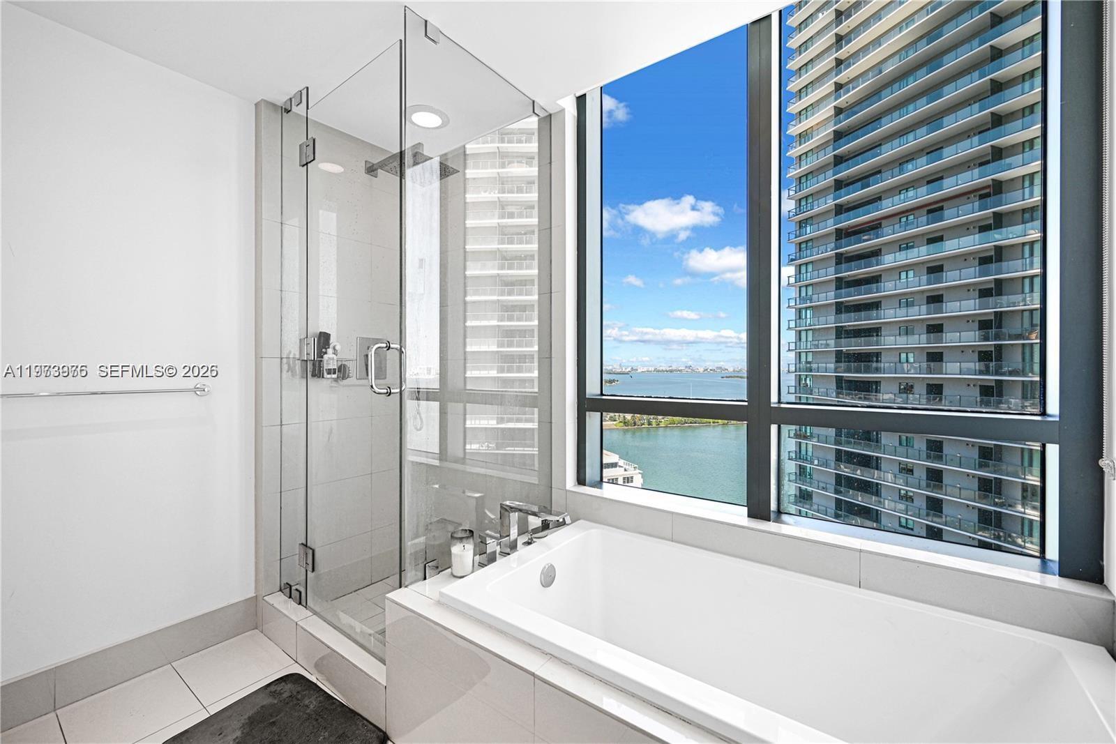 650 Northeast 32nd Street, Unit 2007 Miami, FL 33137 - Photo 14 of 44 a bathroom with a bathtub and a shower