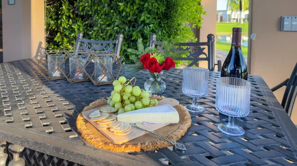a living room with furniture