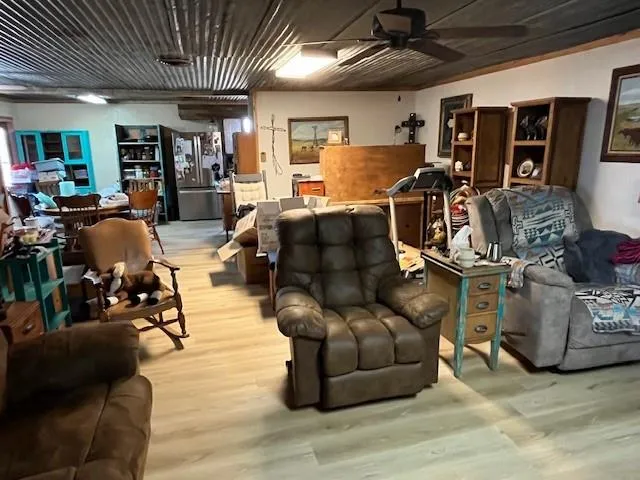 a kitchen with a stove and a microwave
