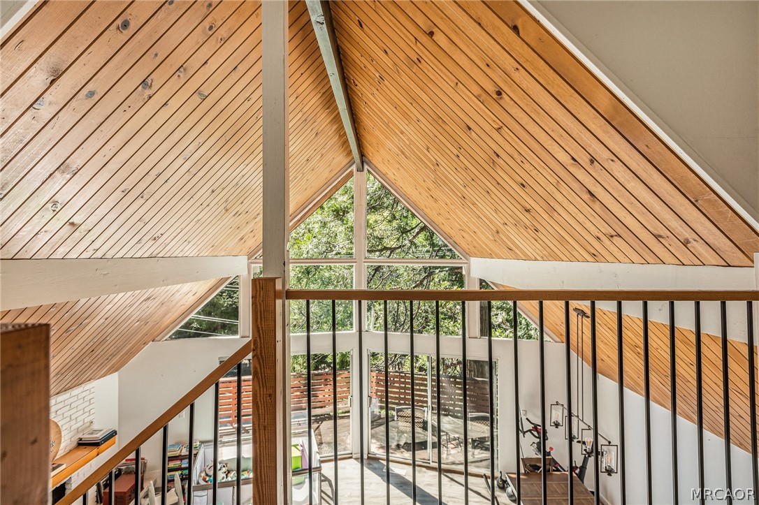 316 Pioneer Road Lake Arrowhead, CA 92352 - Photo 17 of 35 a view of staircase with large window