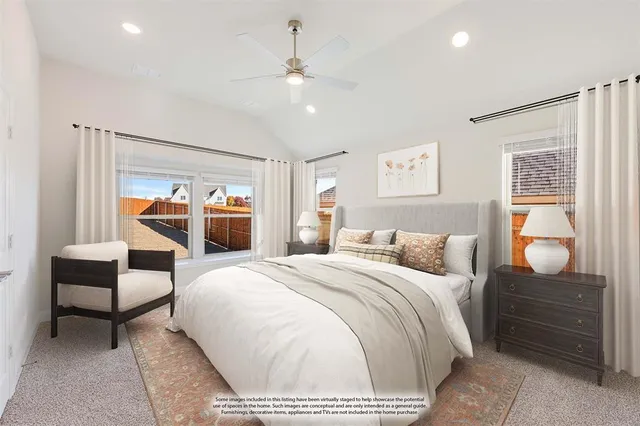 a bedroom with a bed and dresser