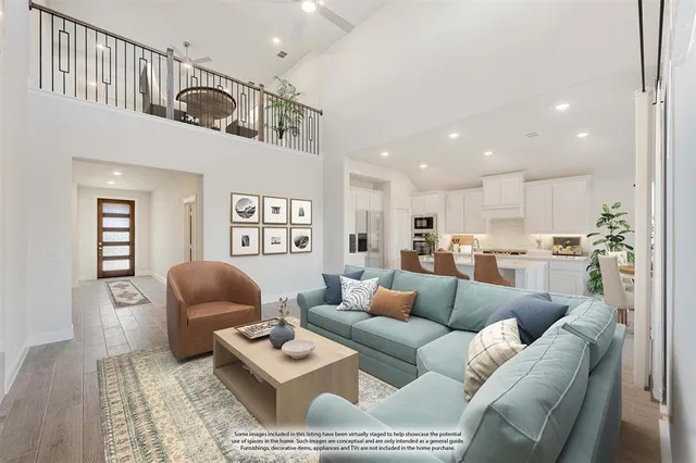 a living room with furniture