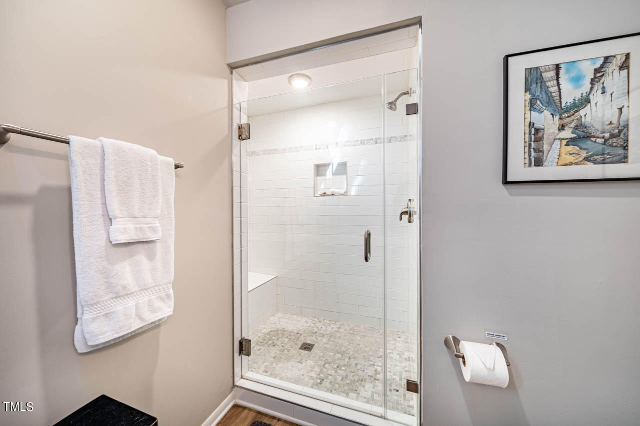 243 Fox Ridge Pittsboro, NC 27312 - Photo 8 of 62 Beautiful Walk-in Shower with Bench