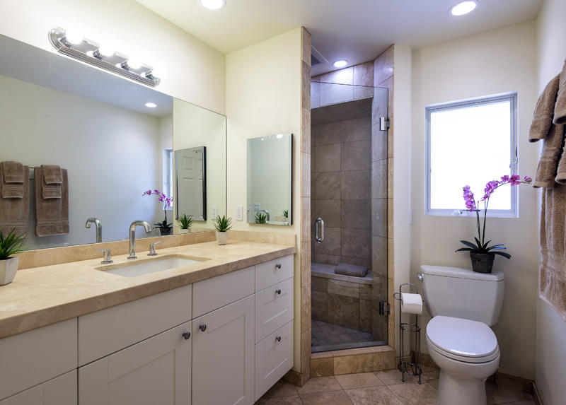 2123 Sycamore Canyon Road Montecito, CA 93108 - Photo 10 of 21 a bathroom with a granite countertop sink toilet and shower