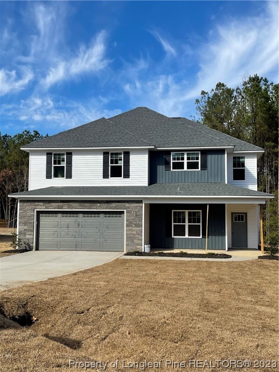 a house view with a garden space