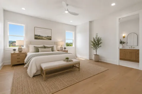a view of room with window and wooden floor