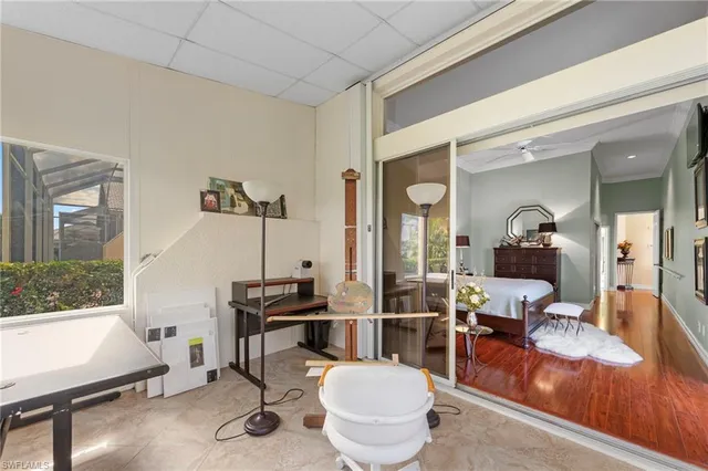 a room with furniture