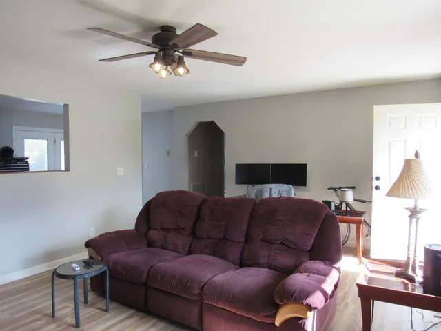 a living room with furniture