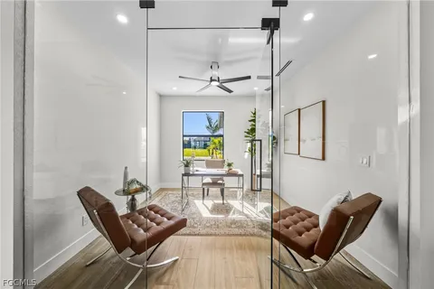 a living room with furniture