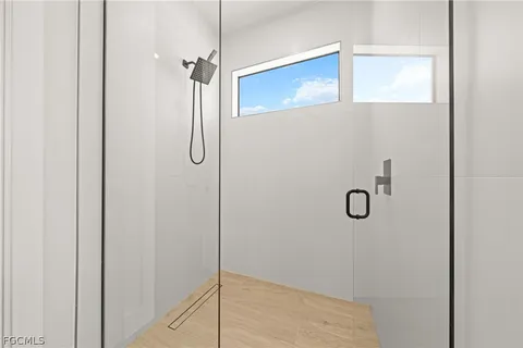 a bathroom with a shower