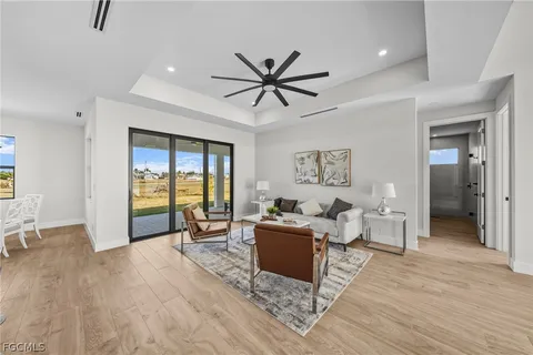 a living room with furniture