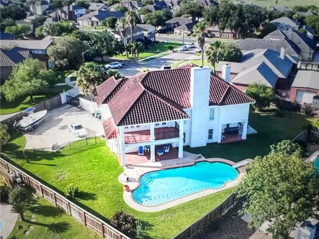 an aerial view of a house