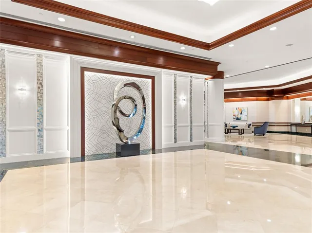 a view of a hallway with a window