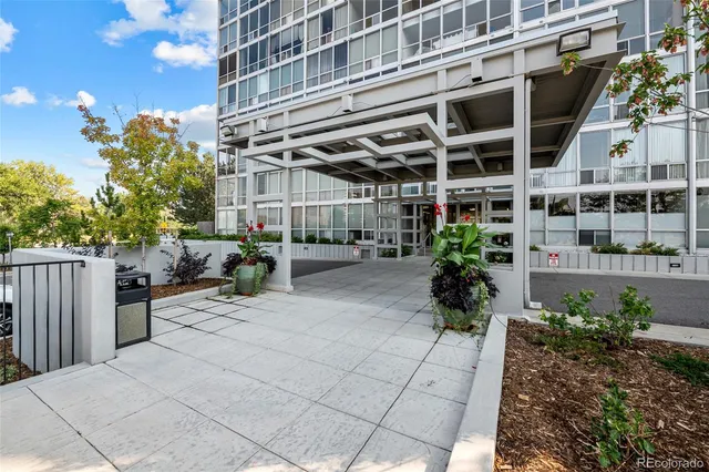 a building view with a outdoor space