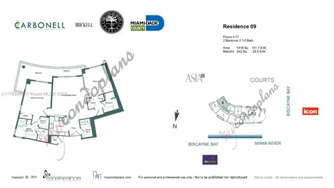 $1,215,000 | 901 Brickell Key Boulevard, Unit 1009, Miami, FL 33131