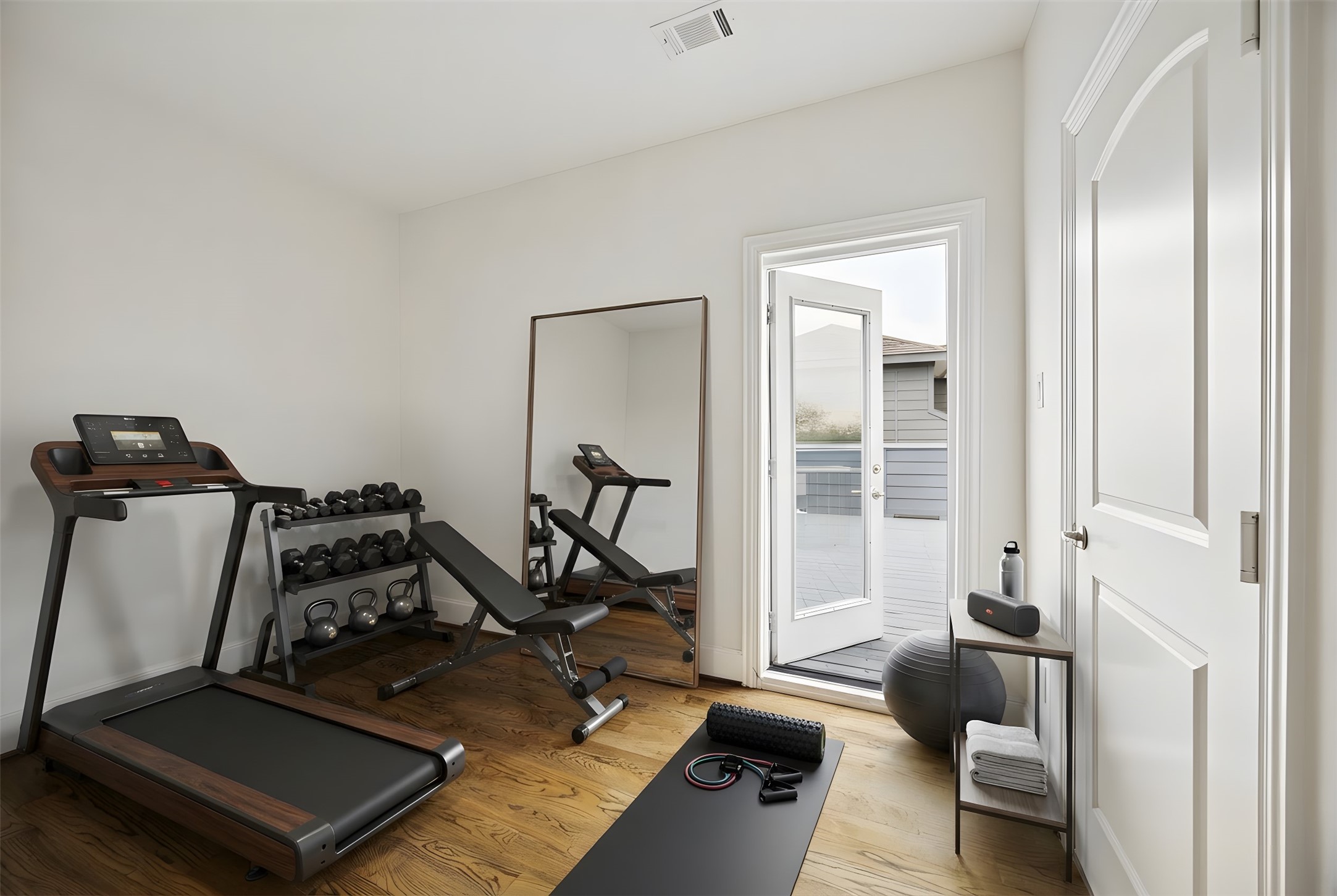 1630 West 24th Street Houston, TX 77008 - Photo 9 of 24 6x10 flex space at the top of the 4th level leading out to roof top patio. THIS PHOTO IS DIGITALLY STAGED.