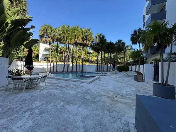 a view of outdoor space with seating