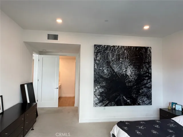 a view of a hallway with workspace