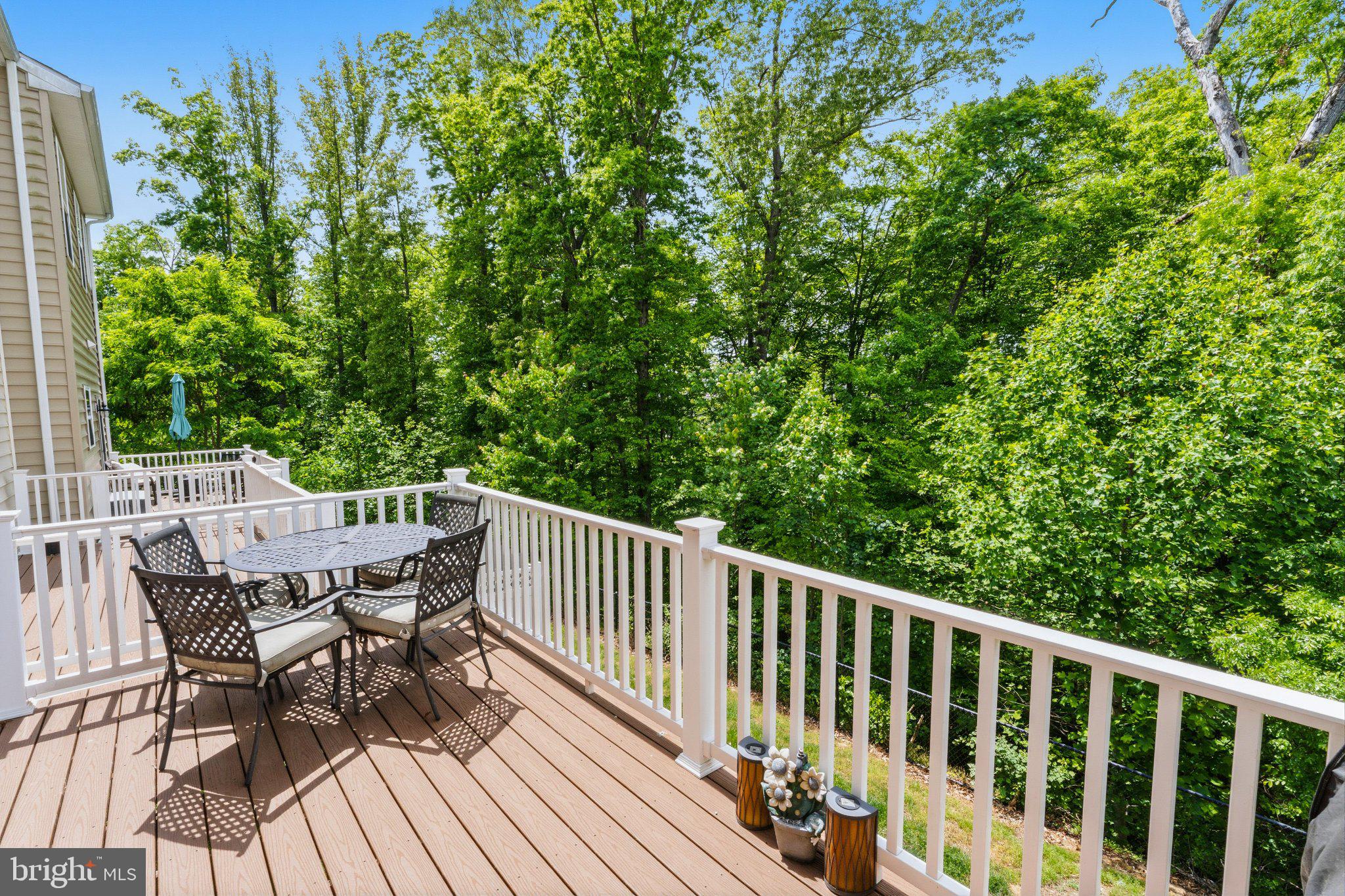 320 Tree Line Drive Fredericksburg, VA 22405 - Photo 39 of 49 a view of a deck with a table and chairs with wooden floor