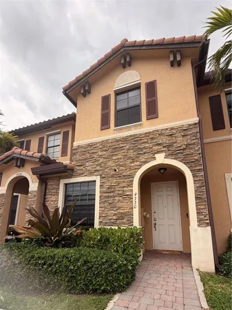 front view of a house with a door