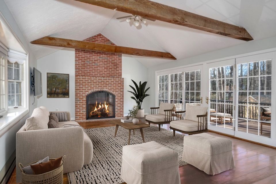 21 Strawberry Lane Whitman, MA 02382 - Photo 11 of 39 a living room with furniture and a fireplace