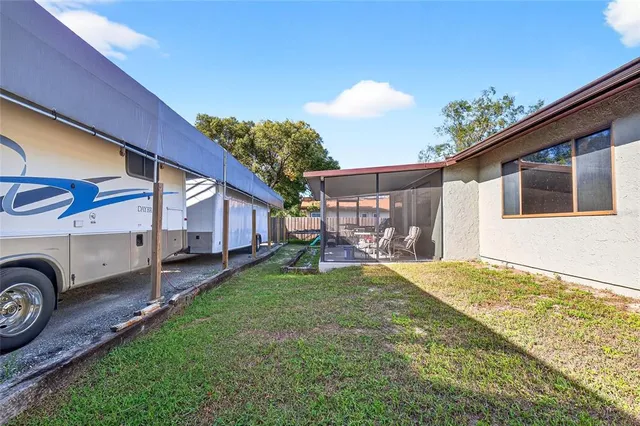 a view of a house with a patio