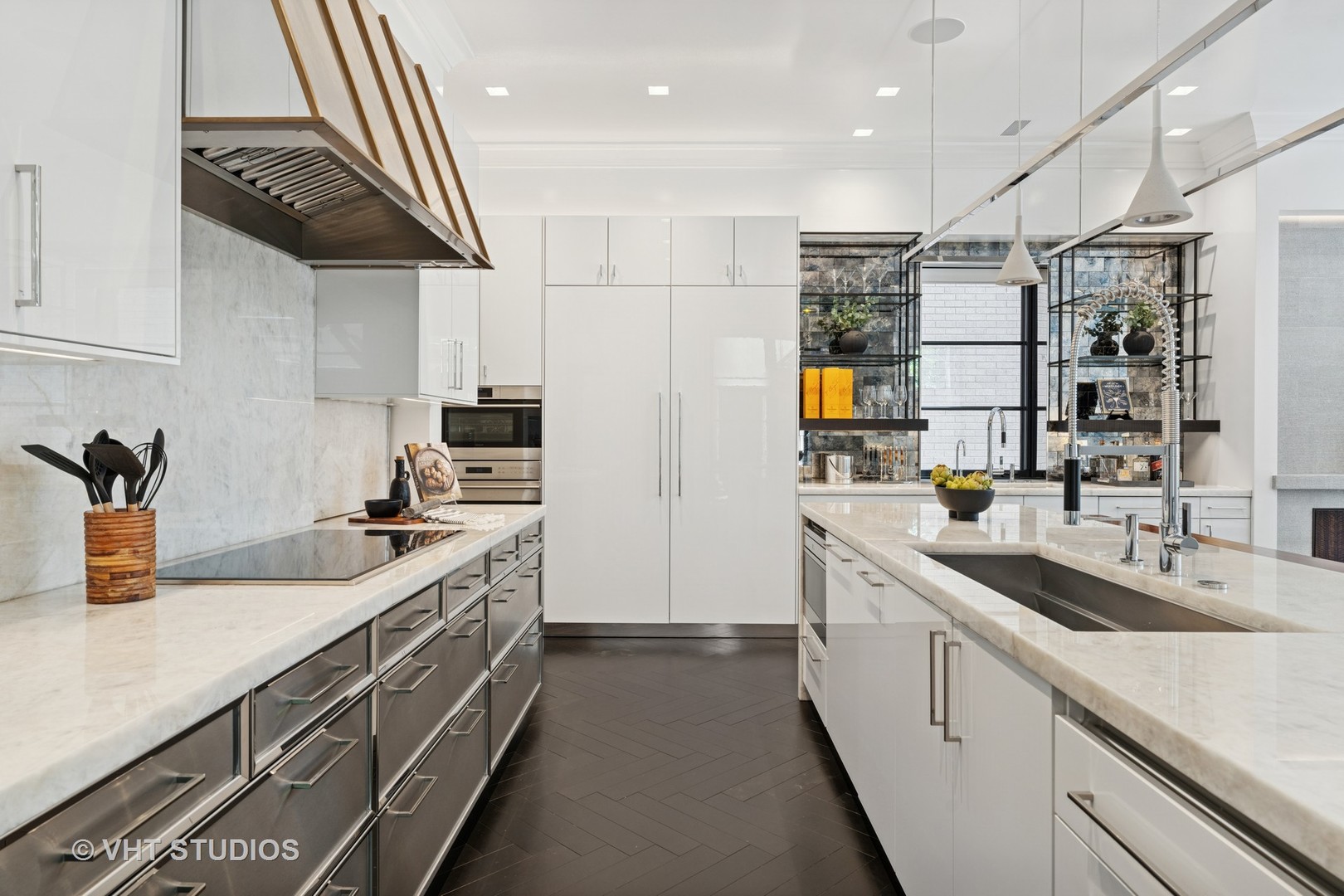 1878 North Orchard Street Chicago, IL 60614 - Photo 17 of 80 a kitchen with stainless steel appliances granite countertop a sink a stove and a refrigerator