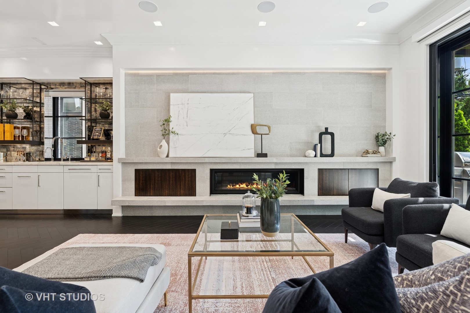 1878 North Orchard Street Chicago, IL 60614 - Photo 23 of 80 a living room with furniture and view of kitchen