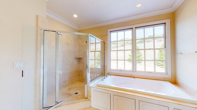 9560 Vía Del Oro Gilroy, CA 95020 - Photo 40 of 65 a bathroom with a bathtub and a shower
