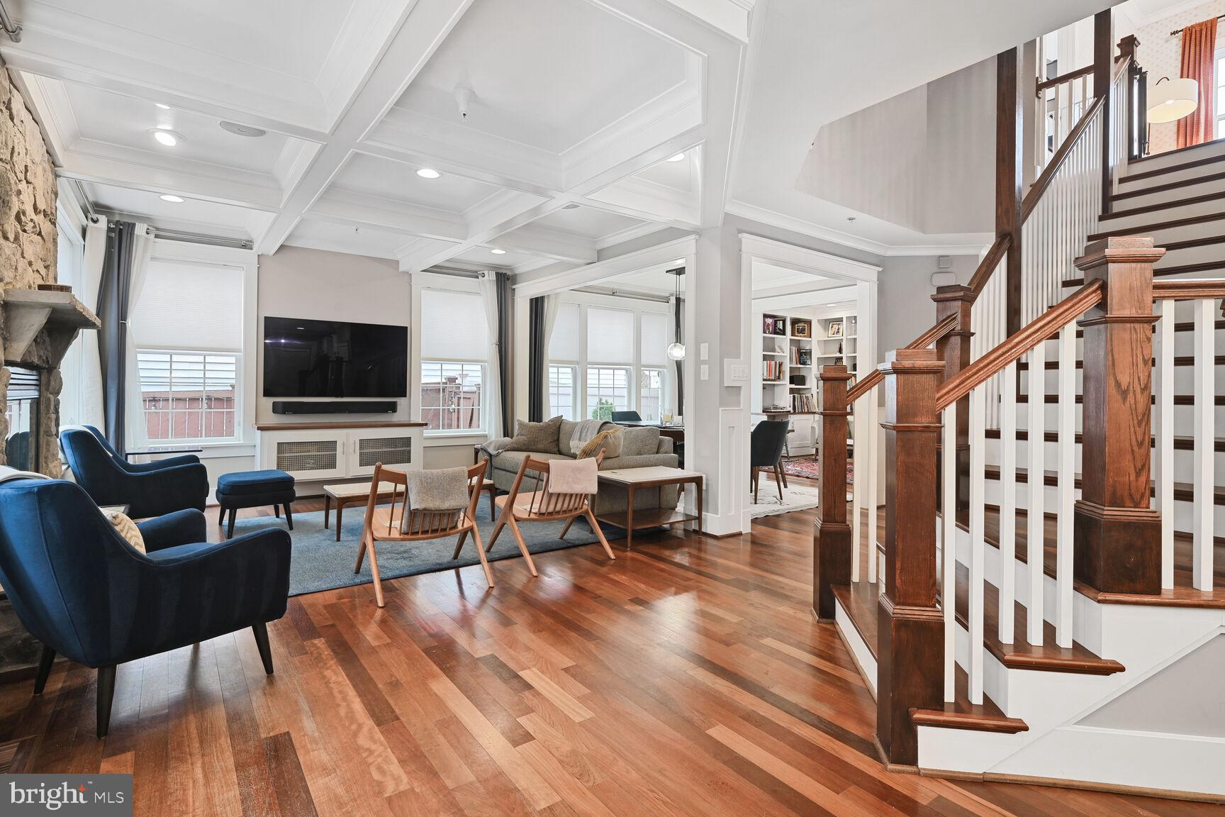 2107 Ellis Street Silver Spring, MD 20910 - Photo 8 of 63 a living room with fireplace furniture and a flat screen tv