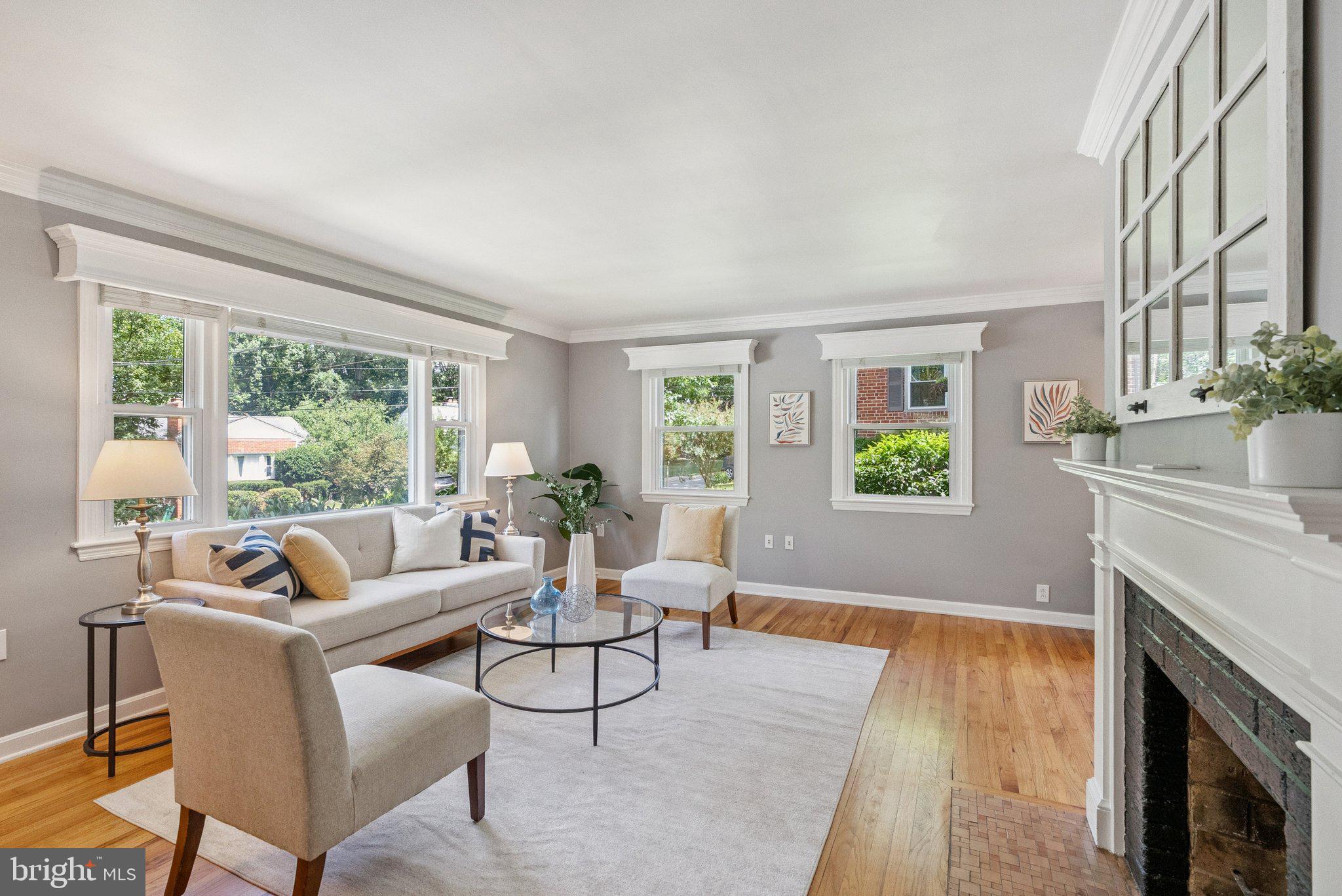 207 Whitmoor Terrace Silver Spring, MD 20901 - Photo 2 of 29 a living room with furniture and a fireplace
