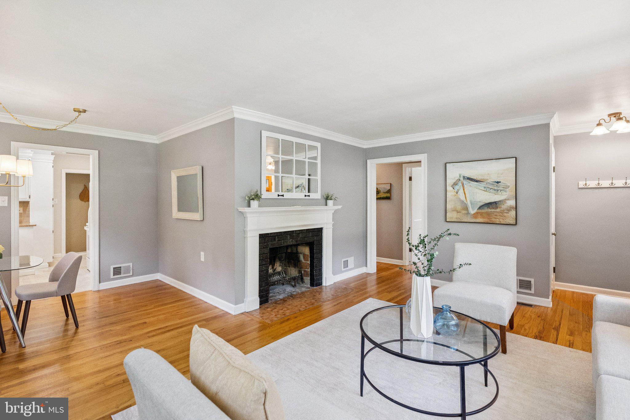 207 Whitmoor Terrace Silver Spring, MD 20901 - Photo 4 of 29 a living room with furniture and a fireplace