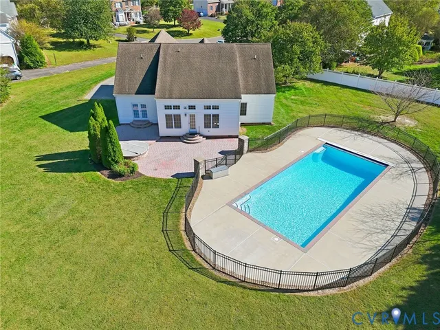 an aerial view of a house