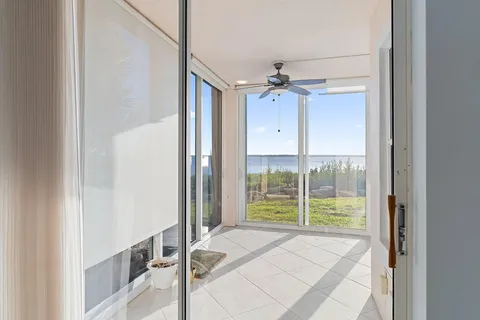 a view of a room with racks on the wall