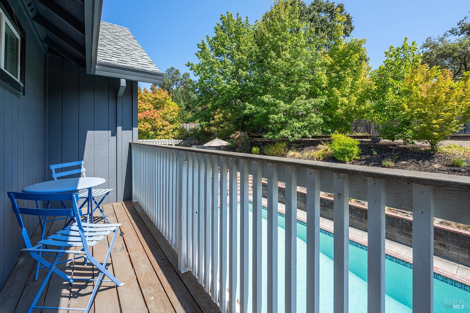 3991 Haven Court Sebastopol, CA 95472 - Photo 33 of 60 a view of balcony with wooden floor and outdoor seating